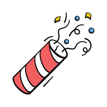 Take a look at this amazing icon of party popper in modern style, vector