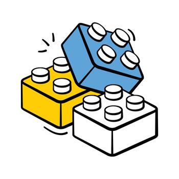 un conjunto de juguete edificio bloques usado para construcción jugar, vector