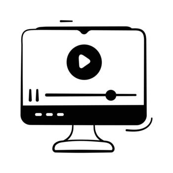 un computadora jugando contenido, simbolizando transmisión y digital medios de comunicación. vector