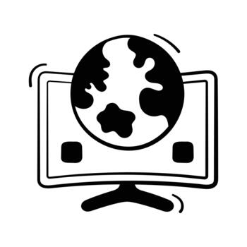 tomar un Mira a esta increíble mano dibujado icono de global red. vector