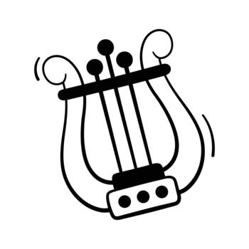 Get this creatively crafted icon of lyre instrument. vector