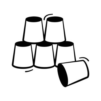 An icon of a cup stacking game. competition, leisure, or a fun challenge. vector