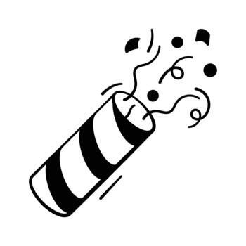 Take a look at this amazing icon of party popper in modern style. vector