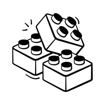 un conjunto de juguete edificio bloques usado para construcción jugar. vector