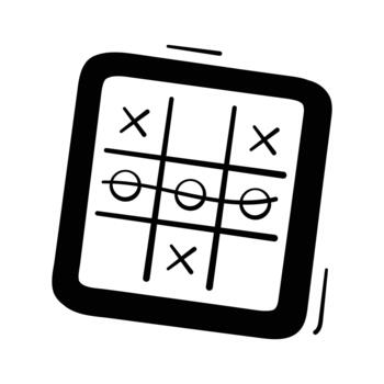 A tic tac toe game used for a quick two player strategy game. vector