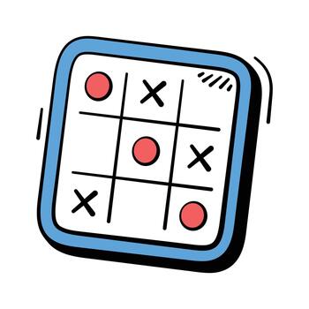 Take a look at this amazing doodle style icon of tic tac toe, board game vector