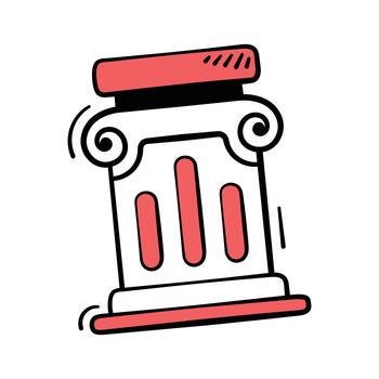Get this amazing doodle style icon of ancient column in trendy style vector
