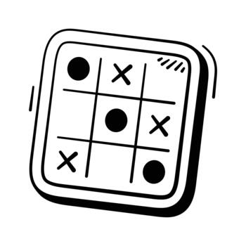 Take a look at this amazing doodle style icon of tic tac toe, board game. vector