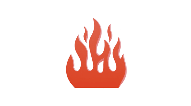 röd flamma ikon brand symbol isolerat på transparent bakgrund representerar värme energi fara eller varning med modern platt design stil och vibrerande Färg för digital använda sig av png