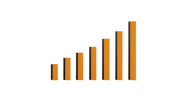 bar Diagram orange isolerat transparent bakgrund enkel vertikal företag finansiera tillväxt data modern minimal Framgång digital infographic uppåt rena abstrakt framsteg teknologi png
