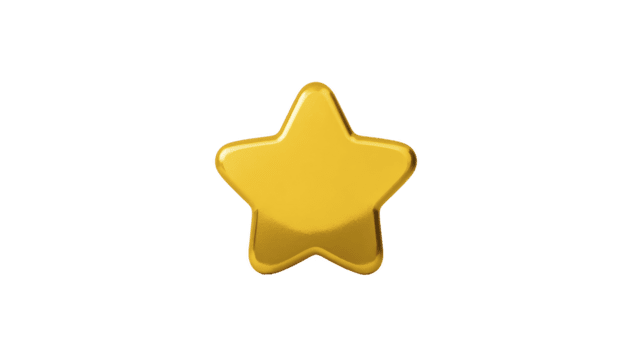 d'oro stella icona, brillante cinque appuntito forma, isolato su trasparente sfondo, simboleggiante risultato, ricompensa, o preferito, spesso Usato nel digitale interfacce e educativo impostazioni png