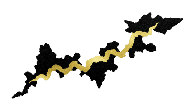 goud bliksem bout met getextureerde metalen effect Aan zwart abstract achtergrond, symboliseert energie, stroom, en dynamisch beweging, geschikt voor modern ontwerp en creatief projecten png