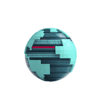 futurista turquesa digital esfera con geométrico patrones, brillante líneas, y alto tecnología resumen diseño, evocando innovación y moderno tecnología conceptos png