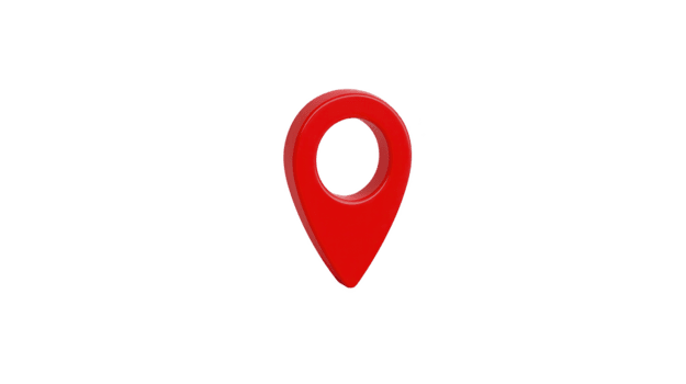 Red location pin map marker navigation symbol isolated on transparency background simple design travel direction destination modern digital minimal style png