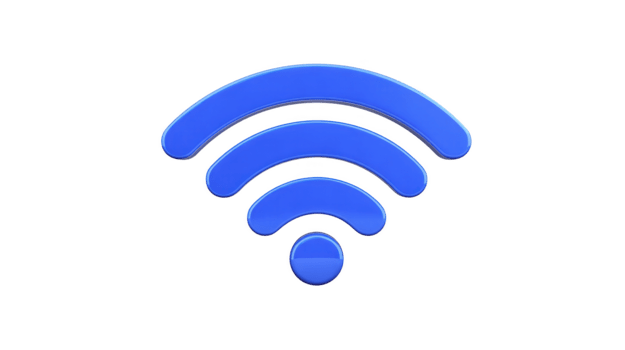 blu senza fili segnale icona, digitale Wi-Fi simbolo, lucido stile, isolato trasparente sfondo, che rappresentano Internet connessione, moderno tecnologia, e Rete accesso per comunicazione png