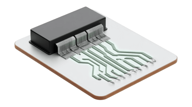 elektronisk komponent krets styrelse mikrochip kontakt teknologi grön linje isolerat närbild modern innovation på genomskinlighet bakgrund png