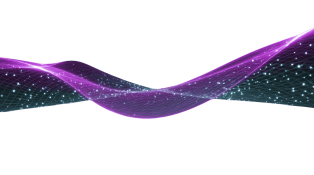 abstrakt digital Vinka med lysande lila och blå maska, trogen teknologi bakgrund, dynamisk energi flöde, modern design, vibrerande och kreativ visuell för innovation begrepp png