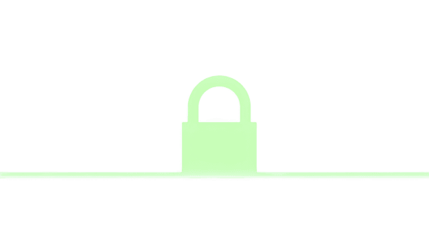 Green padlock icon security symbol, minimal style, isolated on transparent background, representing privacy, protection, and safe access in digital environments png