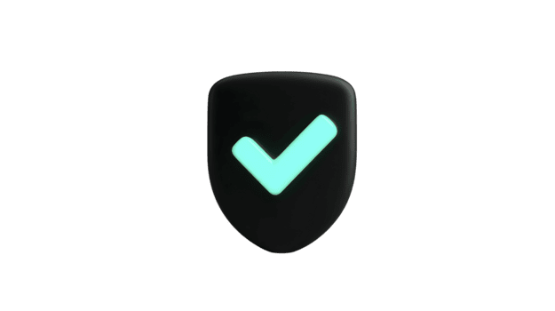 nero scudo con raggiante blu dai un'occhiata marchio, simboleggiante sicurezza, protezione, e fiducia, isolato su trasparente sfondo, moderno minimo stile, adatto per sicurezza informatica o approvazione concetti png