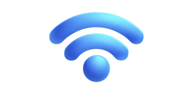 blå trådlös signal ikon digital wiFi symbol internet förbindelse modern kommunikation teknologi begrepp isolerat på transparent bakgrund 3d stil lysande effekt anslutning nätverk tillgång png