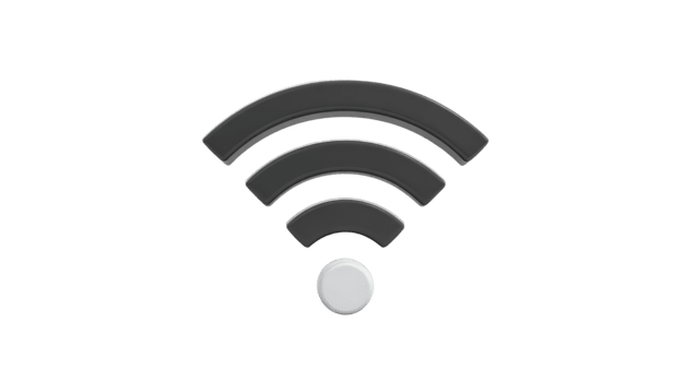 senza fili segnale icona, nero e bianca, isolato su trasparente sfondo, che rappresentano Internet connessione, Rete, comunicazione, e tecnologia nel moderno digitale stile png