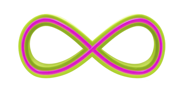 infinito simbolo neon verde rosa raggiante ciclo continuo infinito moderno astratto vivace infinito simbolo con neon verde e rosa raggiante schema moderno astratto design vivace e infinito ciclo continuo forma png