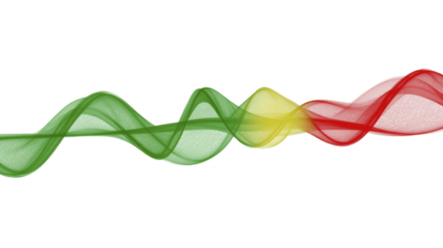 färgrik abstrakt Vinka med grön, gul, och röd lutning, transparent strömmande rader, modern design, isolerat på genomskinlighet bakgrund, kreativ och dynamisk energi begrepp png