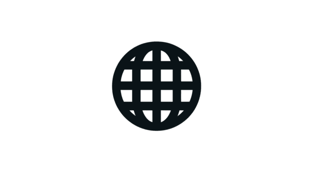 Globe icon black web symbol simple flat design isolated on transparency background representing internet global network communication and worldwide connection png