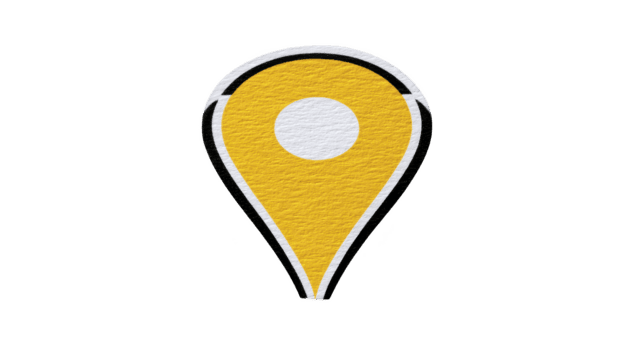 giallo Posizione perno icona strutturato carta stile isolato su trasparente sfondo simboleggiante navigazione carta geografica marcatore viaggio e direzione con moderno minimalista design png