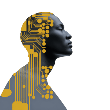 perfil de persona con futurista circuito modelo cubrir, simbolizando artificial inteligencia, tecnología, innovación, y digital transformación en moderno, creativo concepto png