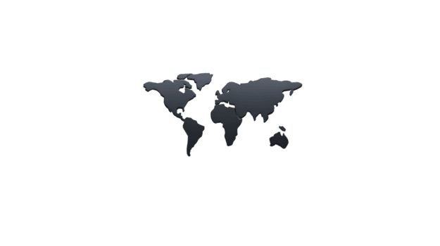 Minimalist world map silhouette, dark gray continents on transparency background, modern abstract style, simple global design for presentations, calm and neutral mood png