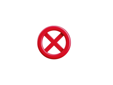 röd korsa symbol, isolerat på transparent bakgrund, representerar fel, Avbryt, eller fel tecken, vanligen Begagnade i digital gränssnitt och varning meddelanden, med djärv och klar design png