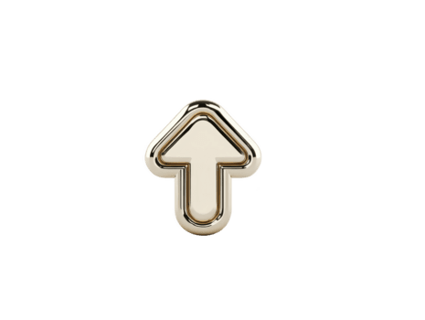 glanzend goud omhoog pijl icoon metalen af hebben geïsoleerd Aan transparant achtergrond modern stijl symbool voor navigatie richting of koppel elegant en minimaal ontwerp png