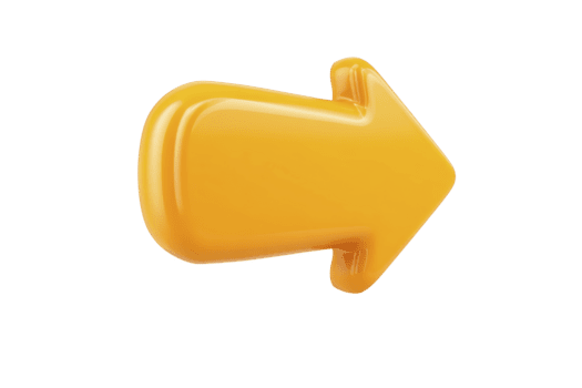 geel 3d pijl richten Rechtsaf glanzend af hebben geïsoleerd Aan transparant achtergrond modern ontwerp symbool voor richting navigatie of vooruitgang vrolijk en energiek zichtbaar png