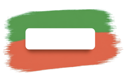 verde y naranja pintar cepillo golpes formar rectangular marco con blanco negro centro, creando moderno, artístico antecedentes para creativo diseño proyectos png