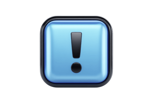 blå fyrkant ikon utrop mark 3d glansig varna varning underrättelse symbol isolerat modern digital användare gränssnitt png