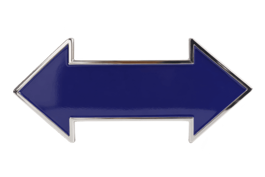 dubbele pijl blauw teken met metalen grens geïsoleerd Aan transparantie achtergrond symboliseert richting keuze navigatie of besluit geschikt voor de begeleiding bewegwijzering of koppel ontwerp png