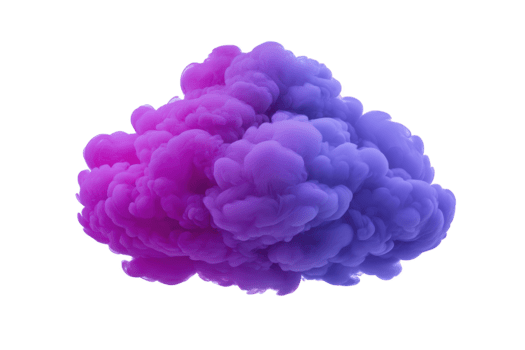 vibrante púrpura y azul fumar nube con suave textura, aislado en transparente fondo, creando soñador y resumen atmósfera, Perfecto para creativo diseño proyectos png