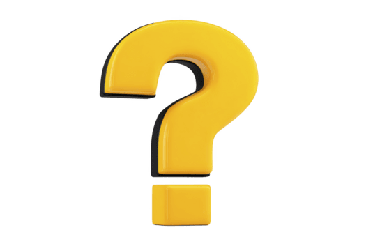 Gelb Frage Kennzeichen Symbol, 3d Wiedergabe, isoliert auf transparent Hintergrund, spielerisch und Fett gedruckt Design, häufig benutzt zum Hilfe, Anfrage, oder Neugierde Konzepte png