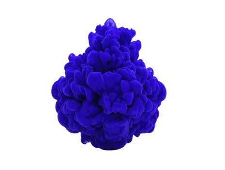 Blue ink cloud abstract shape isolated on transparency background vibrant color creative art fluid motion modern design dynamic splash artistic expression contemporary style png