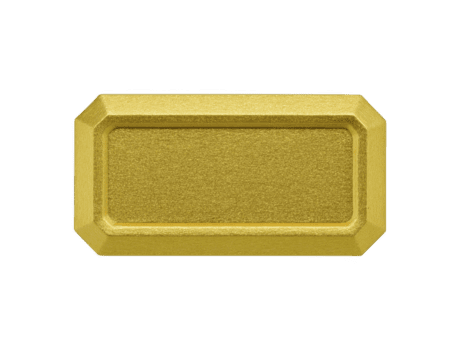 guld rektangel metallisk textur tom märka isolerat vit skinande yta geometrisk form lyx enkel minimal elegant modern rena tömma dekorativ design element 3d objekt slät ljus png