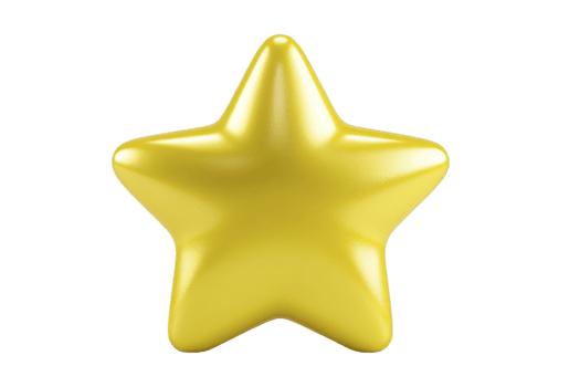 d'oro stella forma con liscio superficie brillante metallico struttura e tre dimensionale aspetto isolato su trasparente sfondo simboleggiante realizzazione successo o ricompensa evocando positivo emozione png