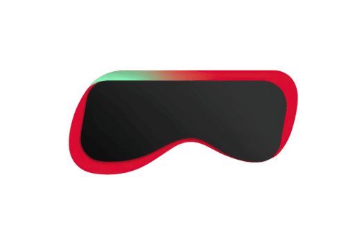 Modern abstract shape with smooth black center, vibrant red border, and subtle gradient accent, ideal for creative design, digital art, or futuristic interface elements png