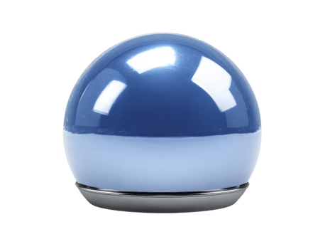 azul cúpula em forma objeto lustroso superfície moderno Projeto reflexivo isolado em transparência fundo minimalista futurista tecnologia casa decoração suave textura png