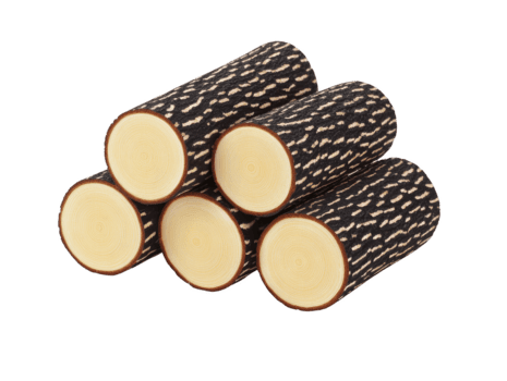 gestapeld hout logboeken met zichtbaar boom ringen en getextureerde blaffen, geregeld in piramide vorm geven aan, geïsoleerd Aan transparantie achtergrond, natuurlijk materiaal, rustiek en biologisch voelen png