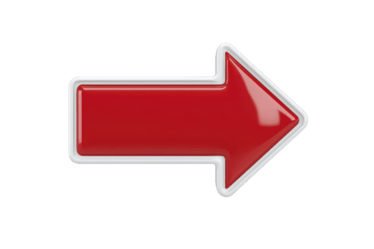 rood pijl icoon met glanzend af hebben en wit grens, richten Rechtsaf, geïsoleerd Aan transparant achtergrond, symboliseert richting, navigatie, of beweging, modern en stoutmoedig stijl png