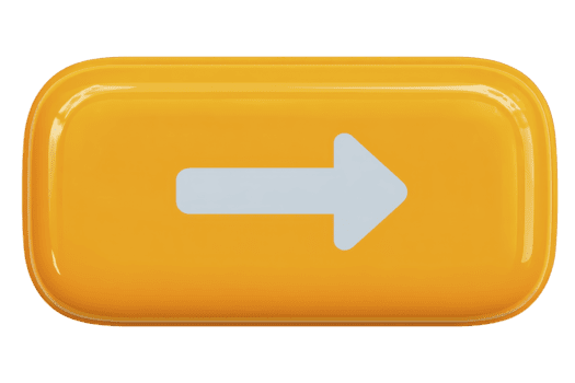 geel rechthoekig knop met afgeronde hoeken met wit Rechtsaf pijl symbool, glanzend oppervlak, modern ontwerp, geschikt voor web koppel of app navigatie png