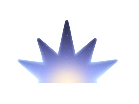 Blue gradient starburst with glowing light and soft edges, featuring dreamy, cosmic atmosphere and subtle sparkles, perfect for creative backgrounds or digital design projects png