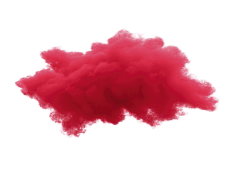 Red smoke cloud, isolated on transparent background, with soft edges and billowing texture, perfect for creative design, dramatic effect, or abstract art projects png
