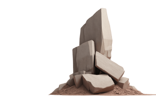 stor vinkel- sten bildning med skarp kanter och sandig bas, isolerat på genomskinlighet bakgrund, framkallar känsla av styrka och stabilitet, perfekt för natur eller landskap teman png